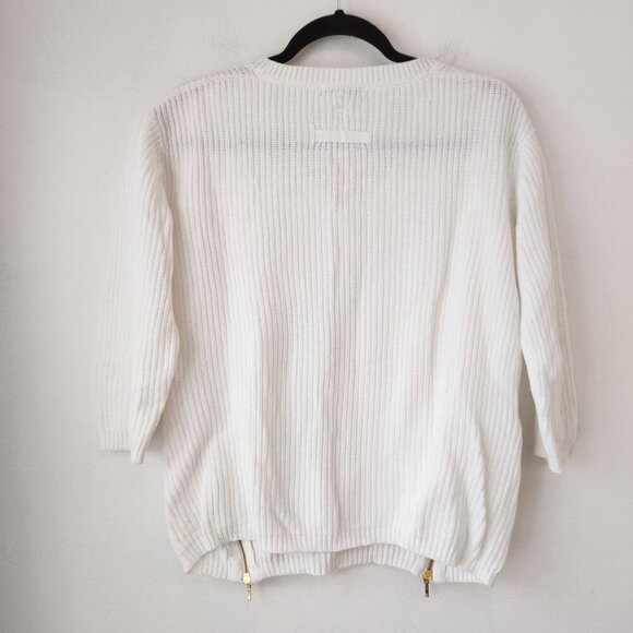 Tyler Boe White Pullover Knit Sweater 100% Cotton Wardrobe Basic Women's XS - Picture 3 of 8
